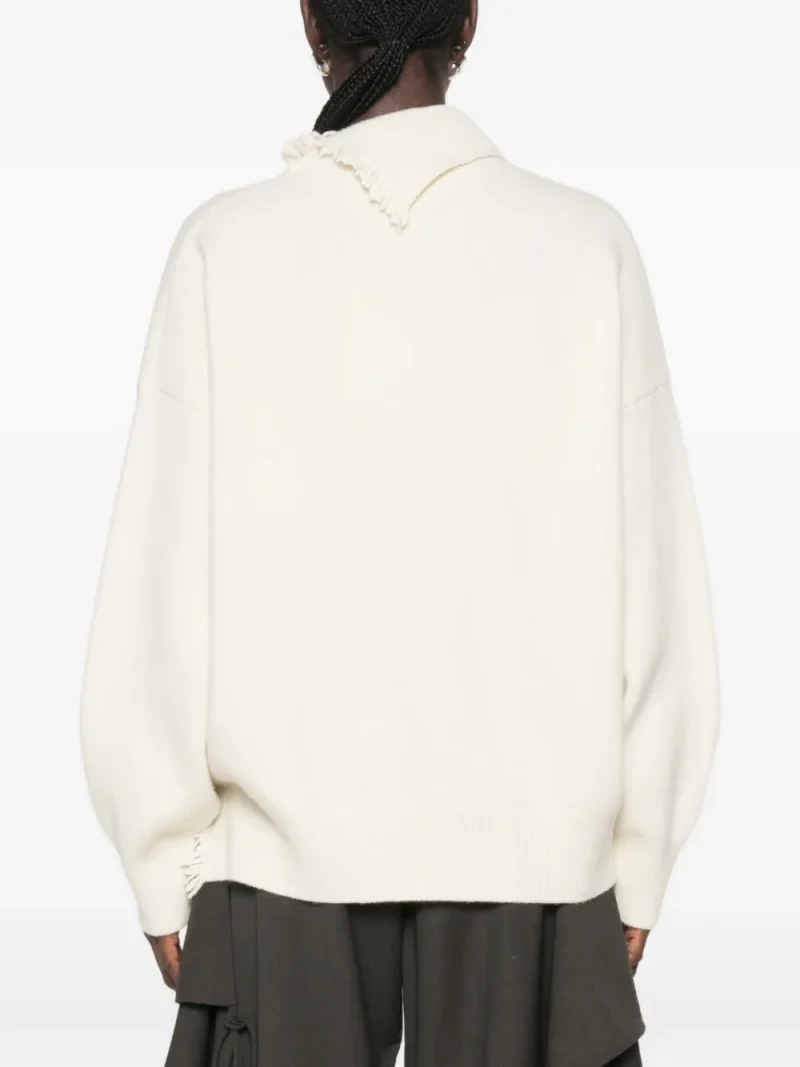 Alternative view of Pulover Rohe Long-Sleeve Fringed ecru