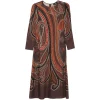 Rochie ETRO Paisley-Print Long-Sleeve maro