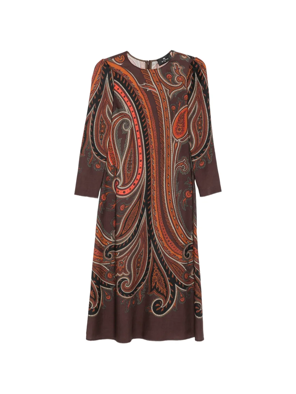 Rochie ETRO Paisley-Print Long-Sleeve maro