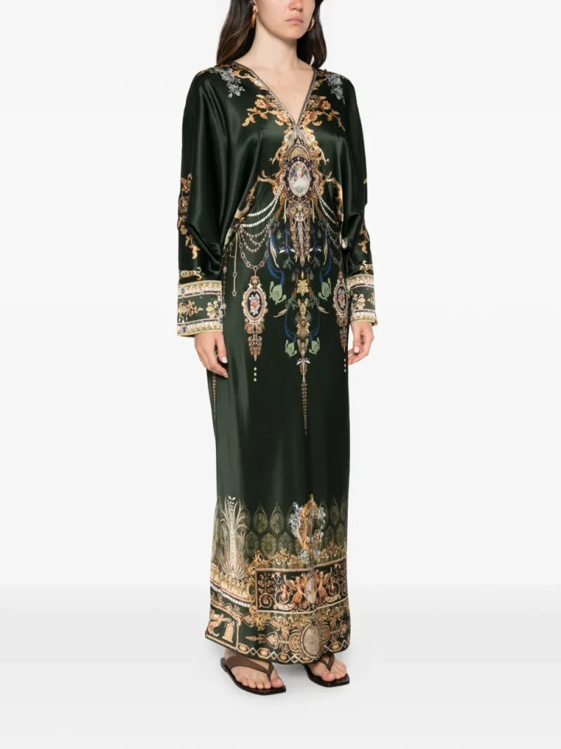 Rochie maxi Camilla The Secession Sessions Baroque-Print verde - imagine 3
