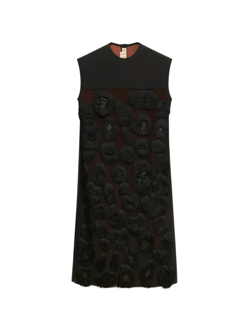 Rochie midi Marni Georgette negru