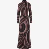 Rochie midi PUCCI Iride-Print maro