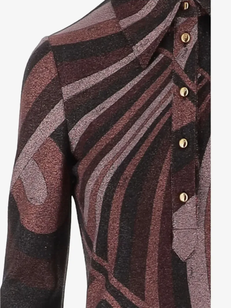 Rochie midi PUCCI Iride-Print maro - imagine 3