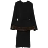 Rochie midi Stella McCartney Faux-Fur Peplum negru