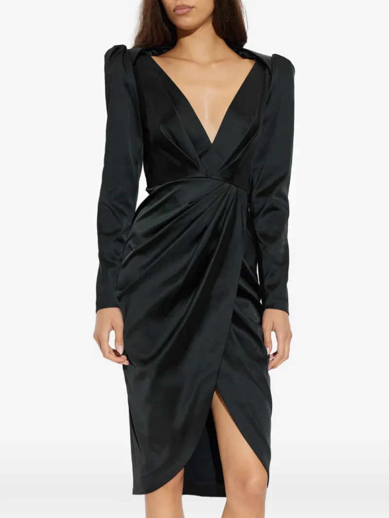Rochie mini Balmain Draped negru - imagine 4