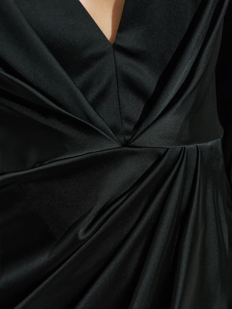 Rochie mini Balmain Draped negru - imagine 5