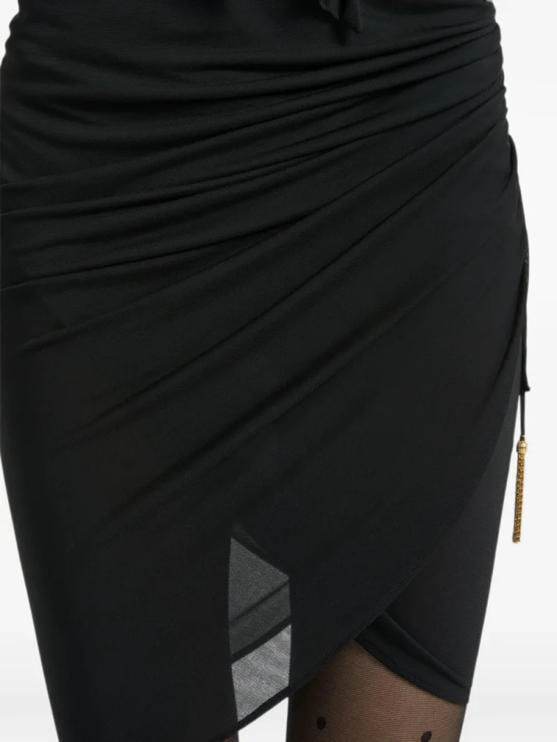 Rohie midi Balmain Draped Flowing Jersey negru - imagine 6
