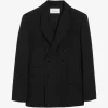 Sacou Ami Paris Double Breasted Straight-Fit negru