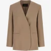 Sacou Fabiana Filippi Lapel-Free V-neck bej