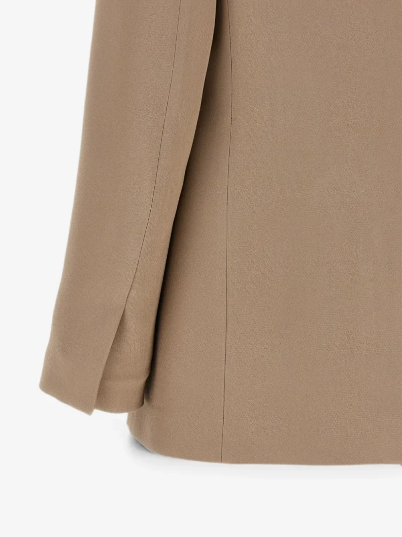 Sacou Fabiana Filippi Lapel-Free V-neck bej - imagine 4