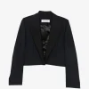 Sacou Rohe Cropped Peak-Lapel bleumarin