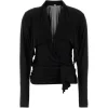 Top Balmain Draped Open-Neck negru
