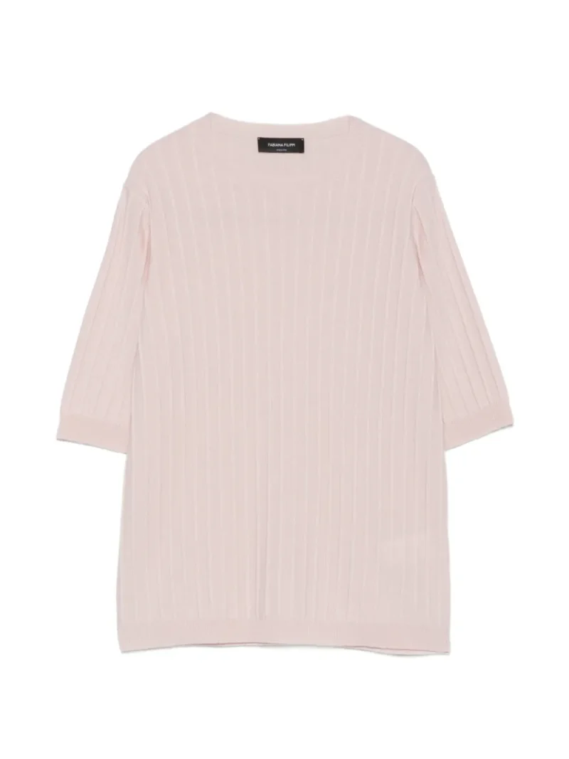 Top Fabiana Filippi Ribbed-Knit roz