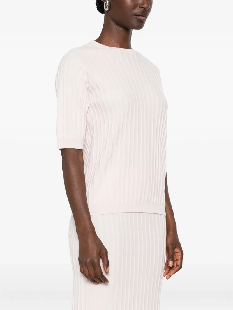 Top Fabiana Filippi Ribbed-Knit roz - imagine 3