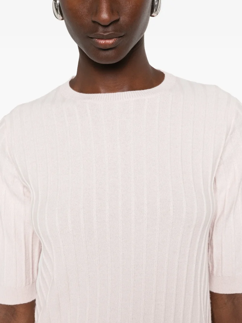 Top Fabiana Filippi Ribbed-Knit roz - imagine 4