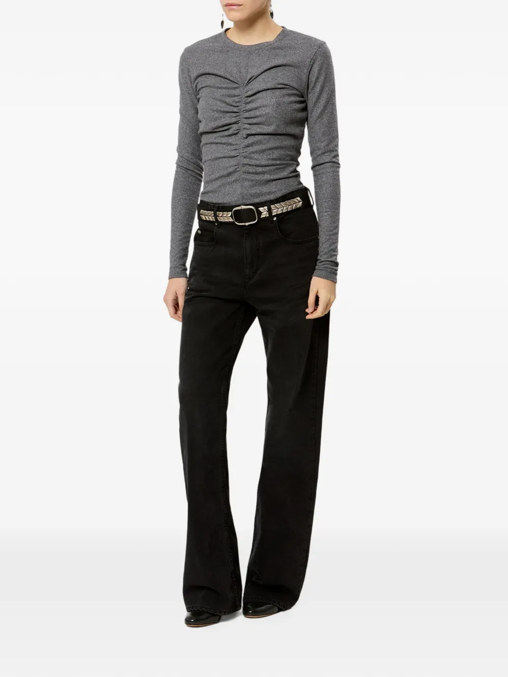 Top Marant Etoile Ruched gri - imagine 4