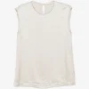 Top Peserico Bead-Trim Sleeveless bej
