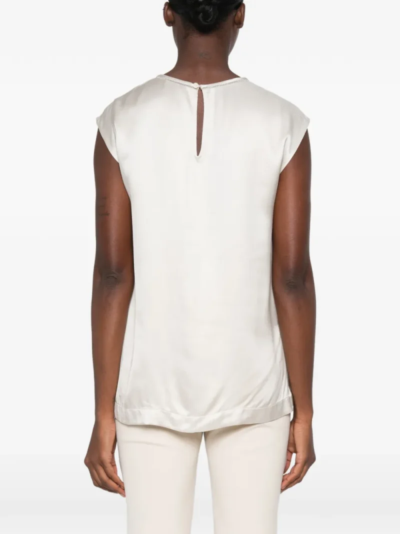 Alternative view of Top Peserico Bead-Trim Sleeveless bej