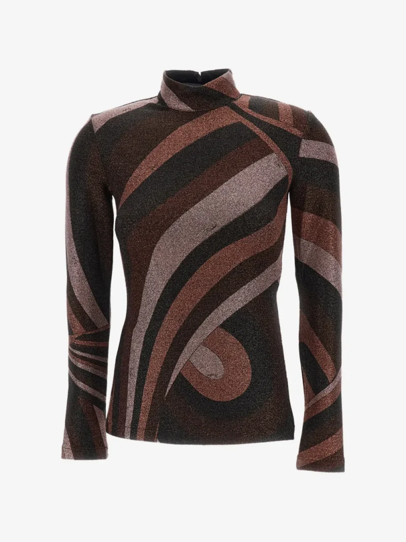 Top PUCCI Iride-Print Glitter-Effect maro