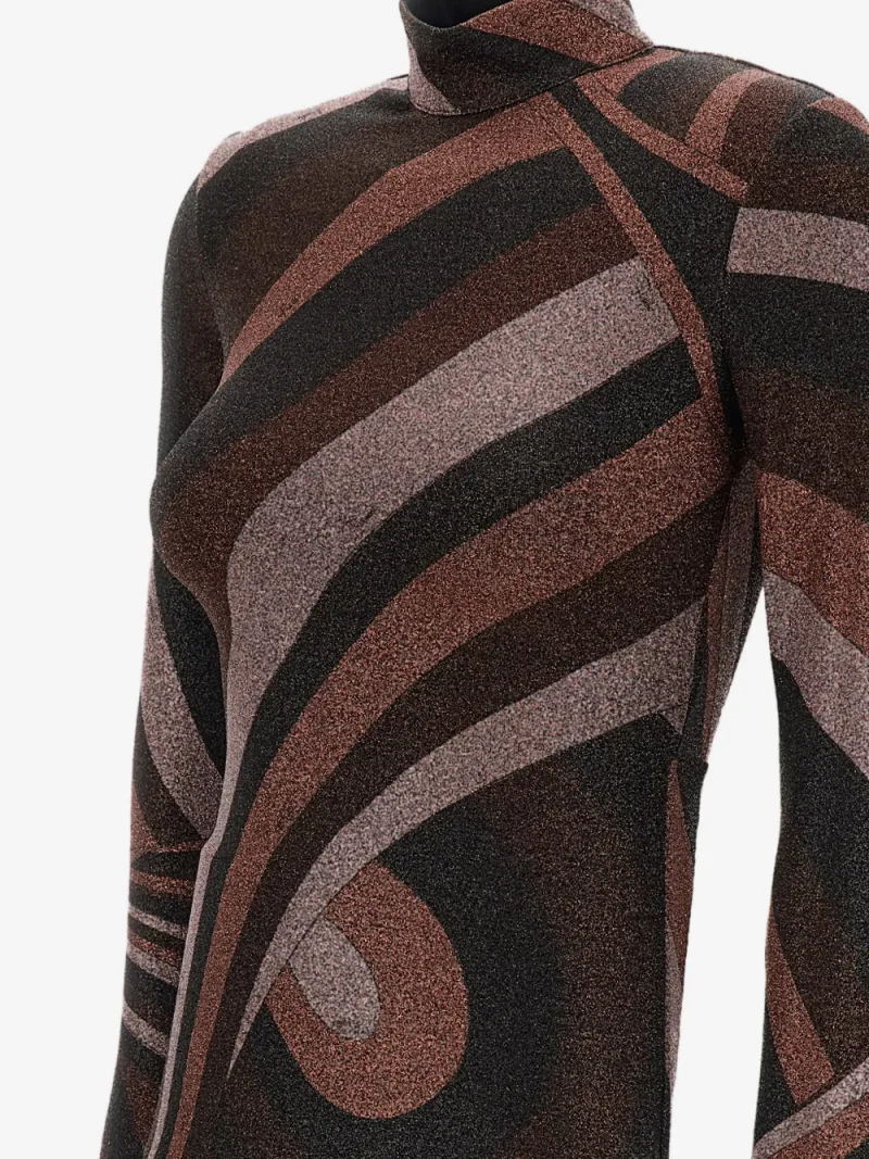 Top PUCCI Iride-Print Glitter-Effect maro - imagine 3