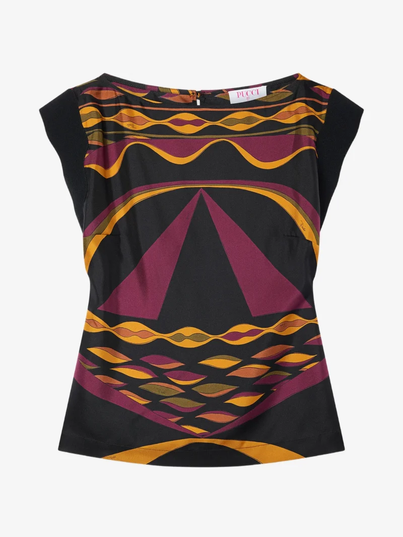 Top PUCCI Dune Print Silk visiniu