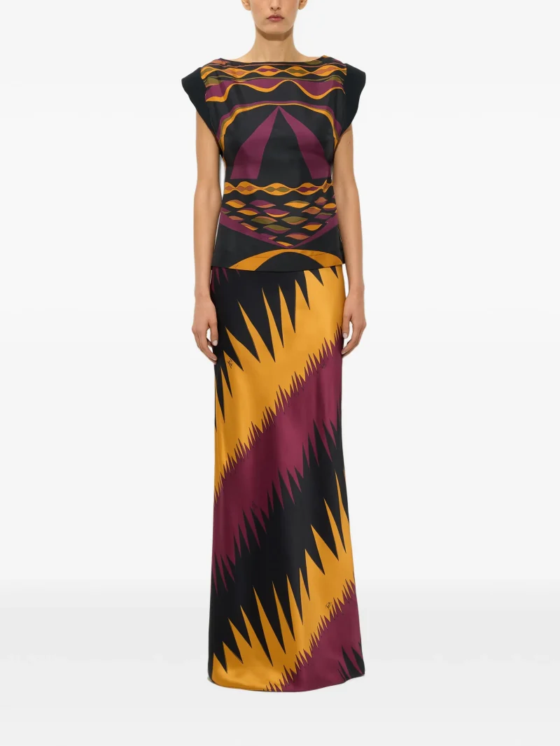 Top PUCCI Dune Print Silk visiniu - imagine 4