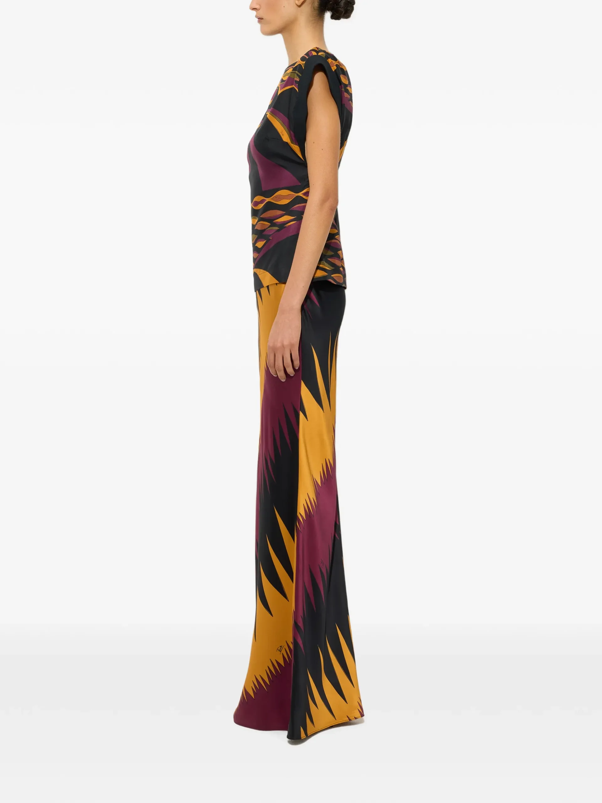 Top PUCCI Dune Print Silk visiniu - imagine 3