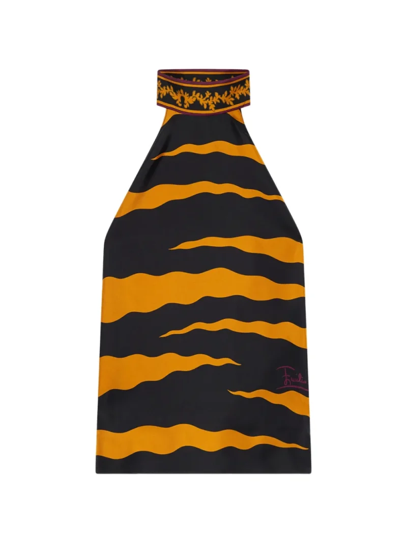 Top PUCCI Fiamme Print Halter Top auriu