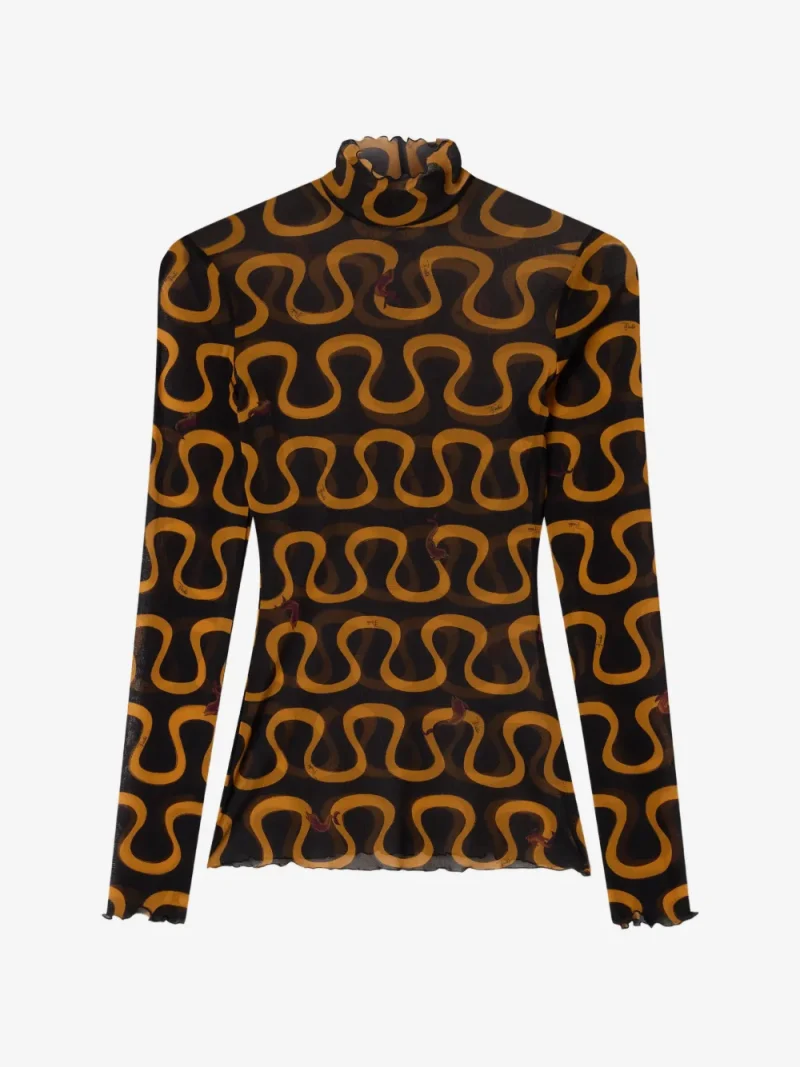 Top Pucci Onda Print High-Neck Tulle multicolor