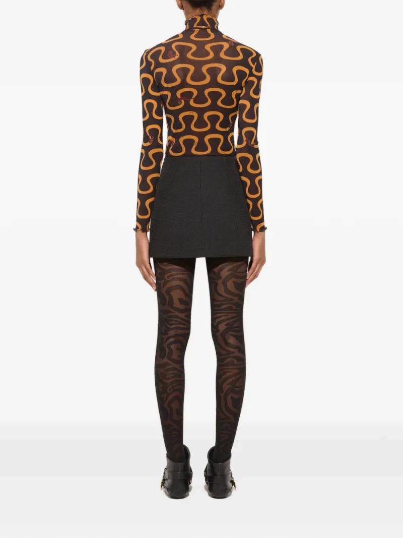 Top Pucci Onda Print High-Neck Tulle multicolor - imagine 4