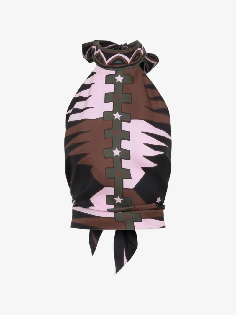 Top PUCCI Printed Silk Halterneck multicolor