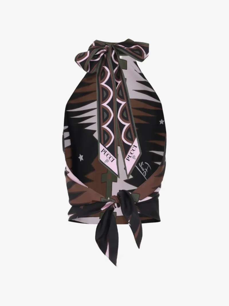 Alternative view of Top PUCCI Printed Silk Halterneck multicolor