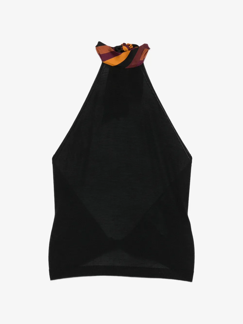 Top PUCCI Silk-Trim Halterneck negru