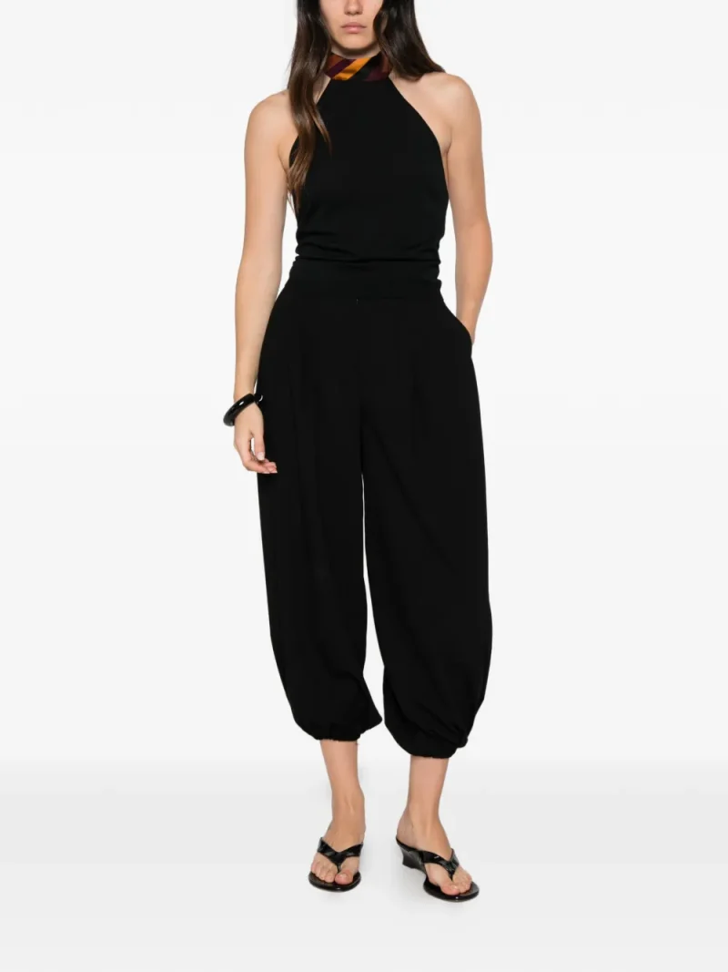 Top PUCCI Silk-Trim Halterneck negru - imagine 4