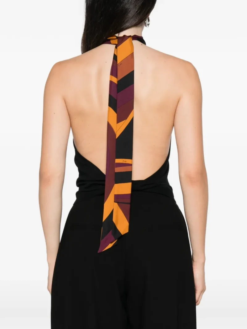Alternative view of Top PUCCI Silk-Trim Halterneck negru