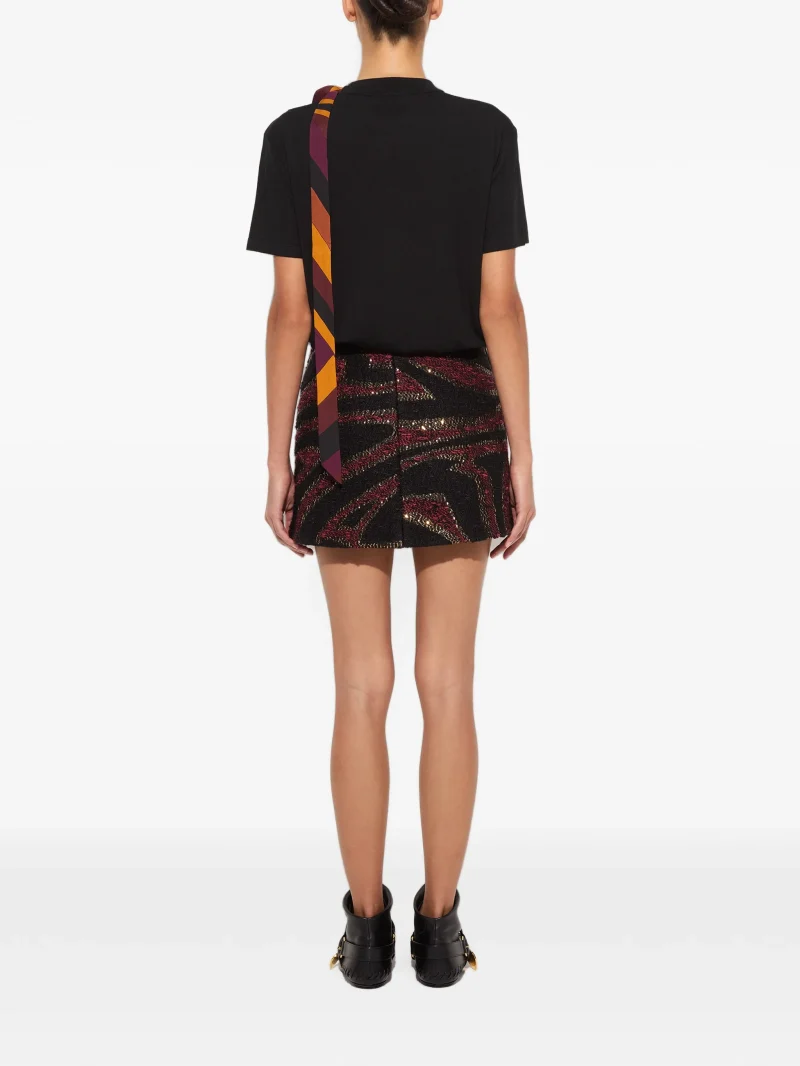 Alternative view of Top Pucci Wool T-shirt Scarf Detail negru