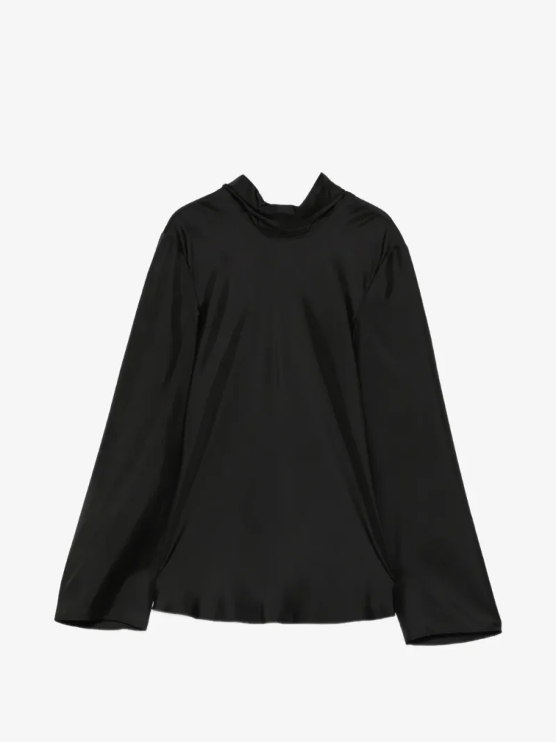 Top Rohe Bow-Detail Long-Sleeve negru