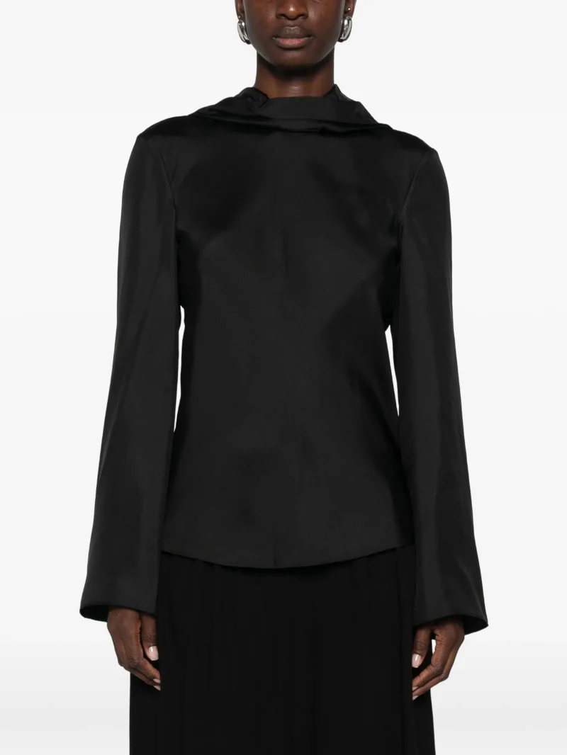 Top Rohe Bow-Detail Long-Sleeve negru - imagine 4