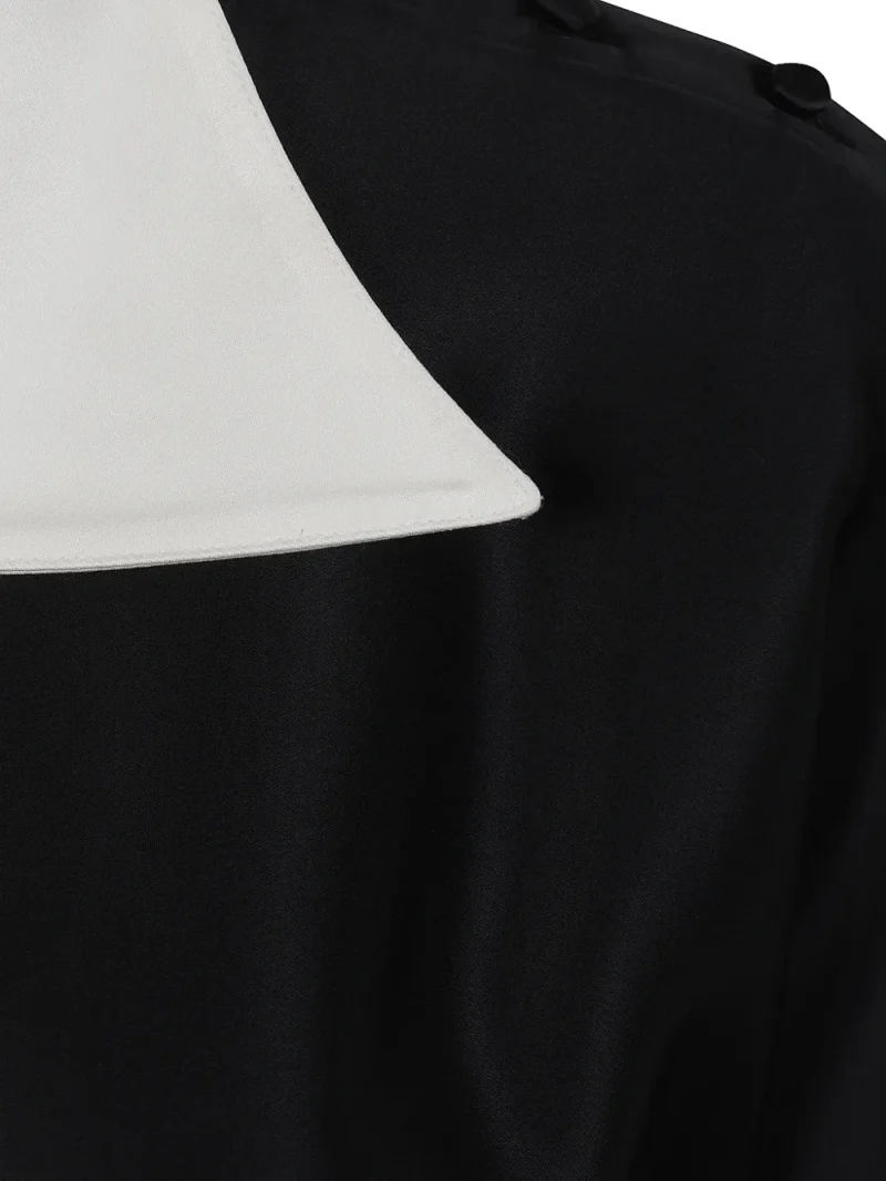Top Rohe Button-Shoulder Satin negru - imagine 7