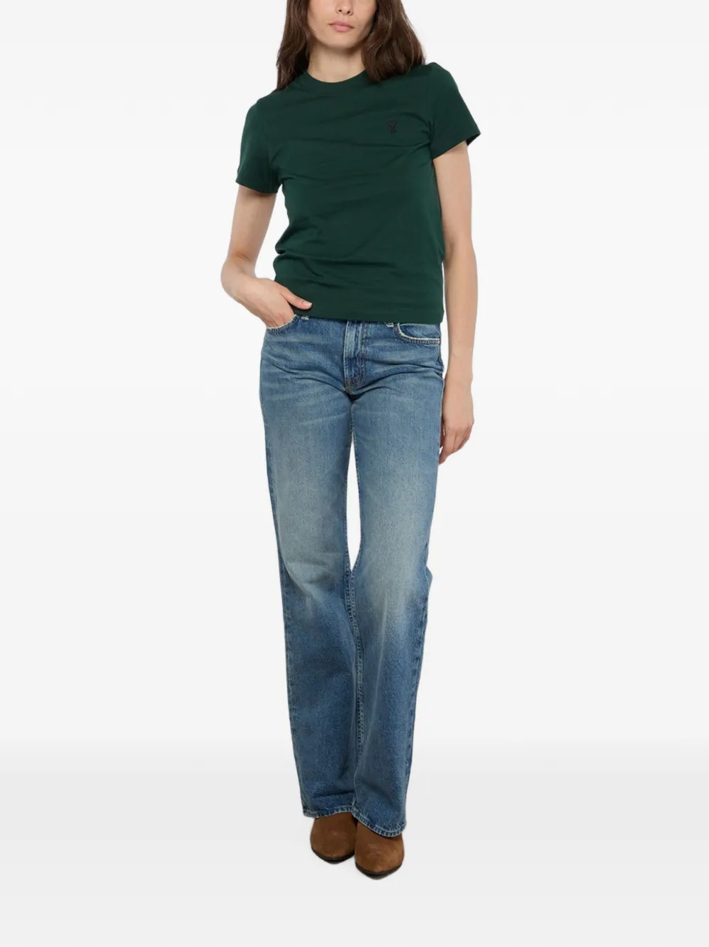 Tricou Ami Paris Ami de Coeur verde - imagine 4