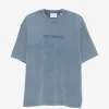 Tricou Axel Arigato Distort Logo-Print albastru