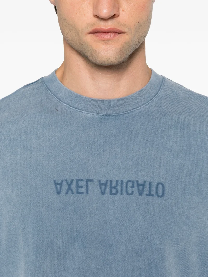 Tricou Axel Arigato Distort Logo-Print albastru - imagine 5