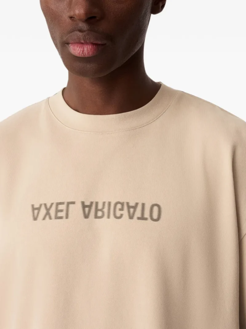 Tricou Axel Arigato Distort Washed bej - imagine 5