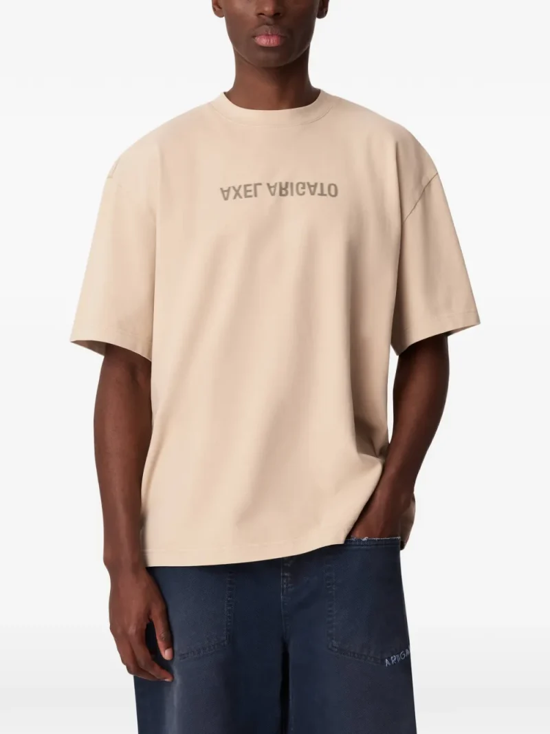 Tricou Axel Arigato Distort Washed bej - imagine 3