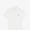 Tricou polo Ami Paris with Ami de Coeur alb