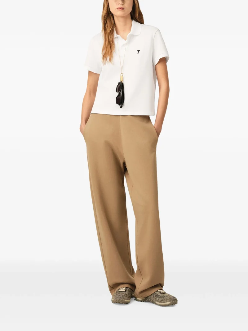 Tricou polo Ami Paris with Ami de Coeur alb - imagine 5