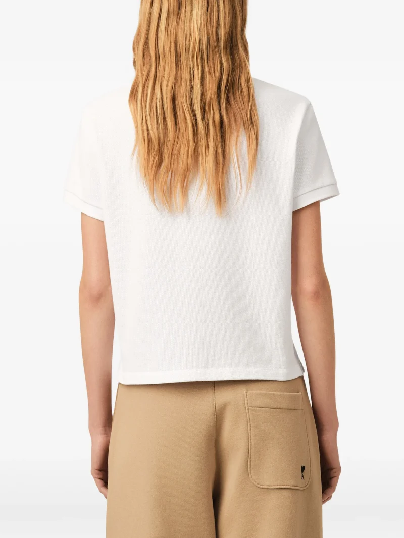 Alternative view of Tricou polo Ami Paris with Ami de Coeur alb