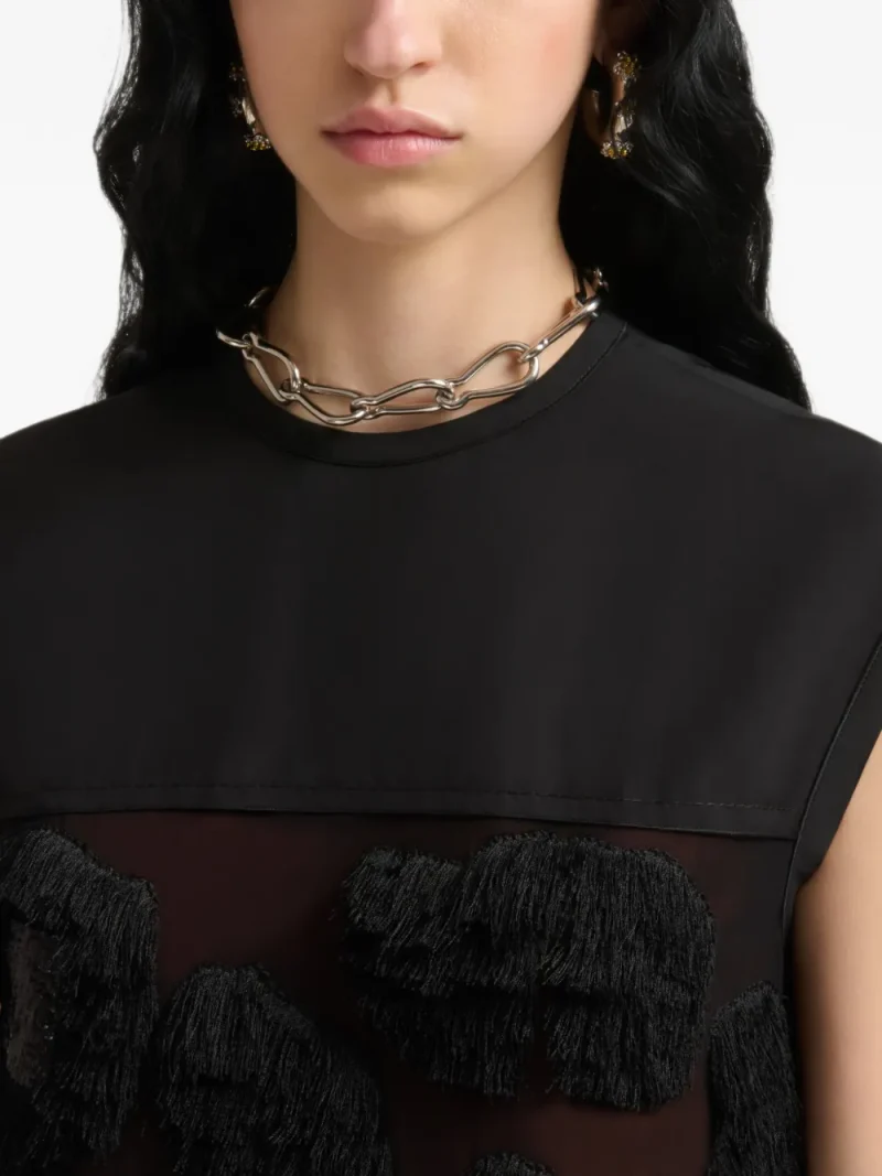 Rochie midi Marni Georgette negru - imagine 5
