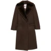 Palton Stella McCartney Double-Breasted Collar-Detail maro