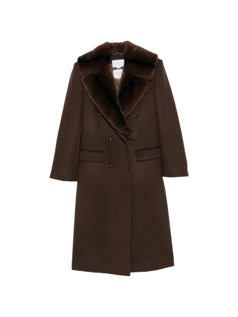 Palton Stella McCartney Double-Breasted Collar-Detail maro